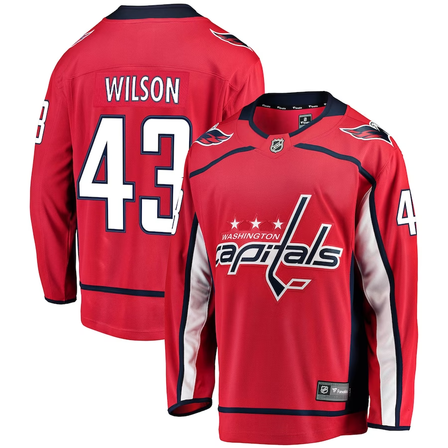 Men's Washington Capitals Tom Wilson #43 Red Home Breakaway Jersey